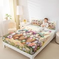 thumbnail image 3 of Erosebridal 3D Kawaii Rabbit Bed Sheets,Colorful Flowers Ancient Dinosaur Egg King Sheets For Girls Kids 4-Piece, 3 of 6