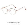 thumbnail image 2 of TureClos Gradient Glasses Frame Anti Blue Light Unisex Eyewear Reading Glass Vintage Style Eyeglasses Big Frame Spectacles Rose gold, 2 of 7