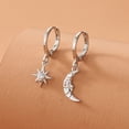 thumbnail image 4 of Pendientes con hebilla para la oreja con personalidad, temperamento, estrella, luna, asimétricos, de un solo diamante, estilo europeo y estadounidense, 4 of 5