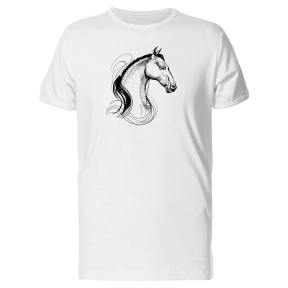 Lovely White Horse Sketch Tee Men's -Image by Shutterstock