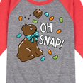 thumbnail image 3 of Instant Message - Oh Snap Chocolate Bunny - Toddler And Youth Raglan Graphic T-Shirt, 3 of 7