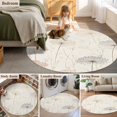 thumbnail image 5 of Dandelion Retro Leaves Round Area Rug 5 FT, Non Slip Bedroom Rugs, Farmhouse Botanical Watercolor Washable Soft Circular Carpet Non-Shedding Floor Mat for Kitchen Dining Room Foyer Balcony Dorm, 5 of 8