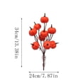 thumbnail image 3 of Lilixerw Halloween Pumpkin Pick Stem Decoration, Multi‑Head Artificial Pumpkin Spray In Solid Bright Orange Tone, for Vase, Centerpiece and Floral Arrangement, 13.38x7.87 inch, 3 of 7