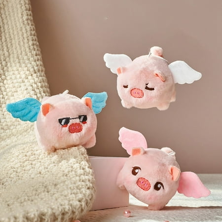 

Biplut Pig Plush Pendant Built-in Sounder Mini Wings Pink Color Flying Piggy Plush Toys Hanging Ornament Cute Cartoon Doll Pendant Children Doll Toy Backpack Decoration