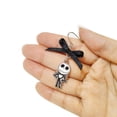 thumbnail image 3 of Jack Skellington Gothic Jewelry: 2 Hypoallergenic Earrings for Girls (1 Stud Earrings 1 Fishhook Drop) Earring Sets with Charms One Size Fits All Girls Earrings The Nightmare Before Christmas Ages 4+, 3 of 5