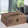 thumbnail image 3 of Wooden Tissue Box Paper Napkin Holder with Lock, Decorative Storage Box,  Corrosion Resistance for  Car, 3 of 8
