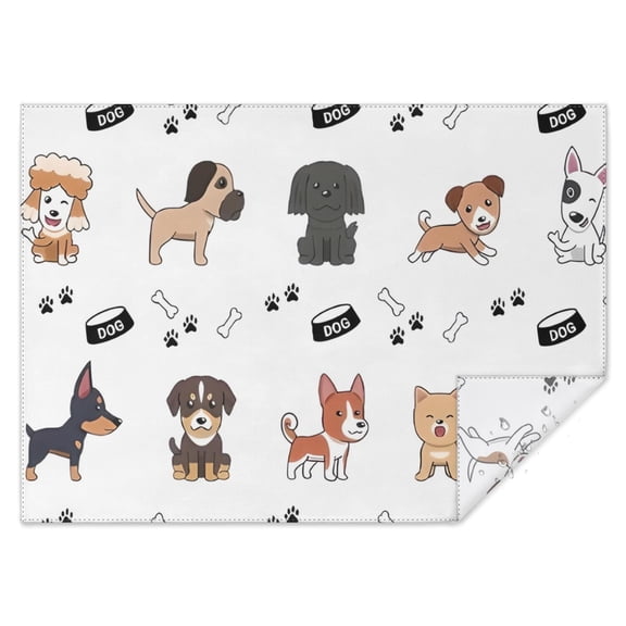 Cute Dogs Rectangle Tablecloth 60"x84",Waterproof Polyester Rectangle Table Cloth, Wipeable Spillproof Polyester Tablecloth for Dining, Camping, Indoor and Outdoor