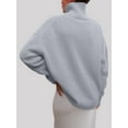 thumbnail image 5 of Women'S High Neck Sweaters Loose Fit Fall Winter Pullover Jumper Tops Silver Grey S, 5 of 9