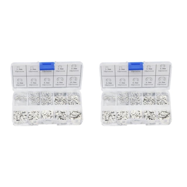 Injueey Anillos de seguridad E duraderos de acero inoxidable de 120 piezas Duradero y confiable para todas las aplicaciones 120 piezas 120 piezas 2Conjunto