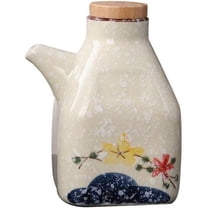 Zaoalife Ceramic 350ml Airtight Lid Oil & Vinegar Dispensing Bottles with 1pcs Seasoning Pot