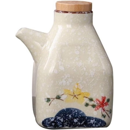 Zaoalife Ceramic 350ml Airtight Lid Oil & Vinegar Dispensing Bottles with 1pcs Seasoning Pot
