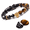 Brown, variant on Men's GREEN TIGER EYE, ONYX Bracelet with Silver LION Head | Gift for Men | One Size Fits All | 100% Natural | Gemstone Adjustable Bracelet