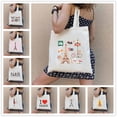thumbnail image 2 of Bolso de compras con diseño de la Torre Eiffel de París, Francia, de gran capacidad, para mujer, de lona, ecológico, para estudiantes, tipo libro, 2 of 5