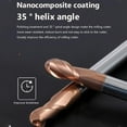 thumbnail image 4 of Gamvdout Ball Nose End Mill Long Tungsten Carbide Cutter CNC Router Bit Milling Tools R0.5 R1 R2 R3 R4 R5 R6 R7 HRC55 2 Flute for Metal, 4 of 7