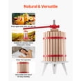 thumbnail image 6 of VEVOR 4.75 Gal/18L Fruit Wine Press, Solid Wood Basket with 8 Blocks, Heavy Duty Manual Juice Maker, Cider Apple Grape Tincture Honey Olive Oil Making Press with Handle for Kitchen, Home, 6 of 9