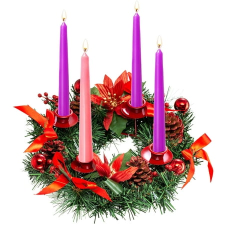 

Careslong Simulation pendant Christmas Advent Wreath Candlestick Durable Material Decoration