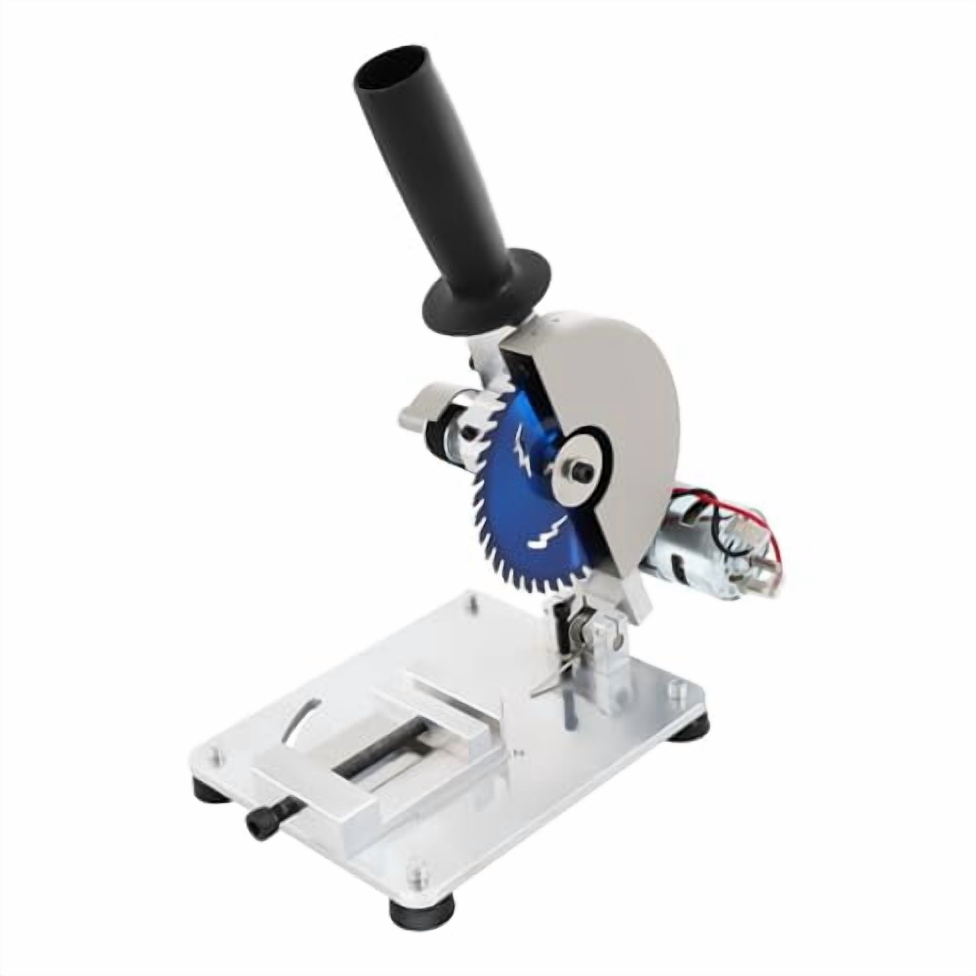 Low Noise Mini Table Saw, 0-45° Adjust-Angle Portable Tabletop Mitre Saw, 96W Manual Chop Saw for Metal Thin Stainless Steel Sheet Iron Sheet Wood Plastic Acrylic