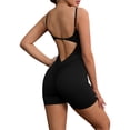 thumbnail image 3 of INSPIRE CHIC Women's Square Neck Bodysuit Spaghetti Strap Backless Tummy Control Cami Bodyshort Shapewear S Black, 3 of 5