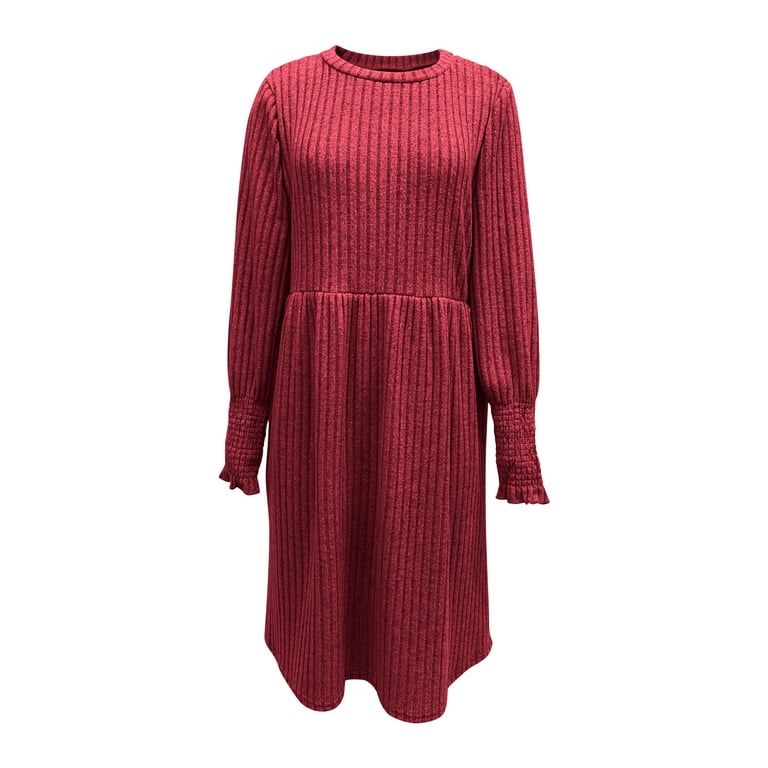 navy blue dress for baby girl Anthropologie Moth A-Line Dress Womens M Beige Knit Boho Cottagecore Wool  Blend main image 0