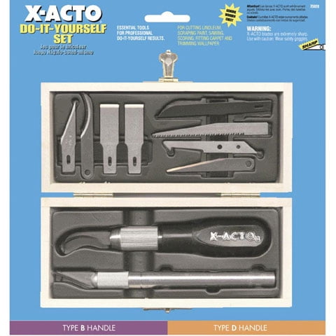 X-ACTO Do It Yourself Set - Knife and Blade Assortment in Wooden Chest