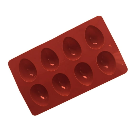 8 Cavity Silicone Egg Pan, Egg Shape Ice Tray, Egg Tray, Silicone Baking Supplies for Cake Decorating, Chocolate, Candy, Jello, Baking Pan for Muffin, Bread and More XKHZJL