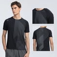 thumbnail image 5 of Camiseta de secado rápido para hombre, camiseta deportiva para correr, camiseta de entrenamiento para gimnasio, ropa deportiva informal transpirable para correr, 5 of 5
