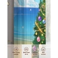thumbnail image 2 of Christmas Tree Sheer Curtains 45 Inch Length 2 Panels Set, Semi Transparent Voile Rod Pocket Curtains for Living Dining Room Bedroom Drapes Summer Santa Claus Blue Beach Coastal, 2 of 8
