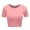 MAUVE, variant on FashionMille Women's Basic Solid Crew Neck Stretch Ribbed Knit Short Sleeve Crop T Shirt Top
