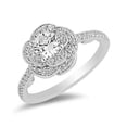thumbnail image 2 of Floral Cluster Diamond Engagement Ring, Double Halo Diamond Ring, Rose Shape Hidden Halo Proposal Ring, 2.3 Ct Simulated Diamond, 925 Sterling Silver, Anniversary Gifts, 2 of 3