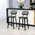 thumbnail image 2 of HOMCOM Bar Stools Set of 2, Counter Height Barstools with Solid Wood Legs, 2 of 10