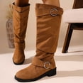 thumbnail image 7 of Viluyesy Womens Knee High Boots, Low Heels Wide Calf Faux Suede Leather Comfort Slouchy Tall Boots Brown US6.5, 7 of 7