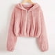 thumbnail image 2 of Sudadera corta con cremallera y capucha de felpa de manga larga suelta sólida para mujer Fridja fksj4092, 2 of 6