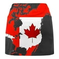 thumbnail image 4 of LEBONYARD Women's Soft and Lightweight Yoga Skirt Shorts,Women's Pockets Both Sides Maple Leaves Print Pleated Tennis Skirts Stretchy Yoga Fake Two Piece Shorts Skirt Red L, 4 of 5
