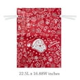 thumbnail image 2 of Wrapables Aluminum Foil Christmas Holiday Drawstring Gift Bags for Party Favors, Goodie Bag, Treats, Gift Wrap, Parties (Set of 6), XL Red & White, 2 of 7