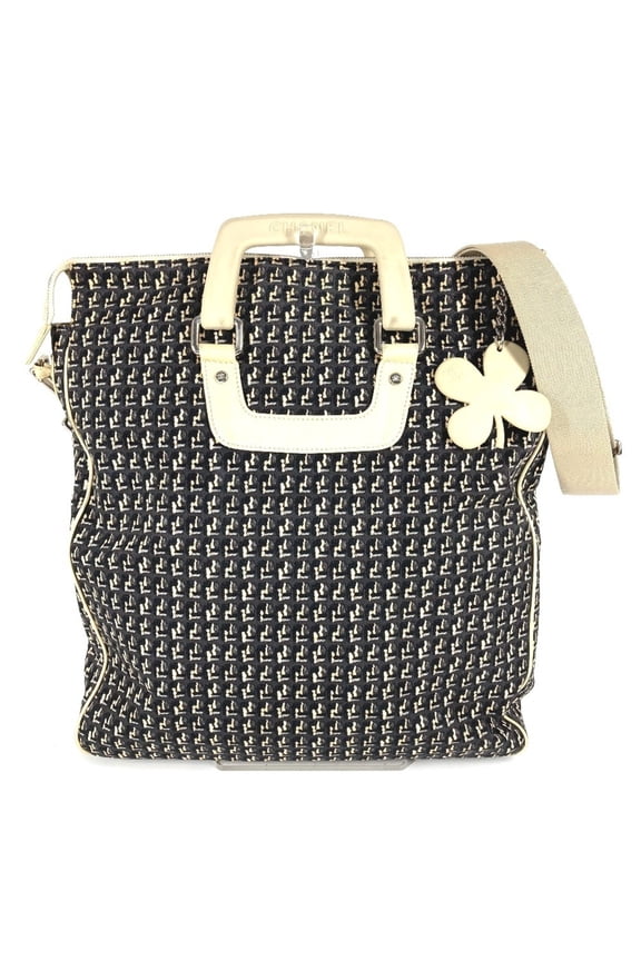 Pre-Owned CHANEL Clover Logo 2-Way Handbag/Vertical Tote/Shoulder Bag in... (Good)