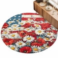thumbnail image 2 of Round Area Rugs 5Ft, Indenpendence Day Non-Slip Washable Circle Rugs Carpet, 4th of July Red Blue American Flag Indoor Outdoor Rug Floor Mats Throw Runner for Bedroom Living Room Bathroom, 2 of 8