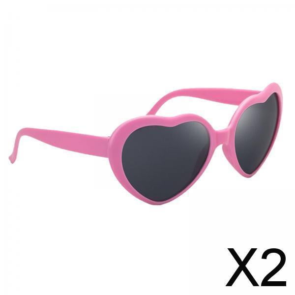 Amazon Lentes De Sol Rosa Espejados Gafas De Forma De Corazón Y