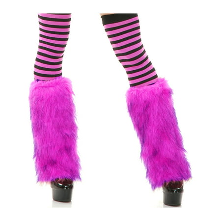 Adults Womens Bubblegum Pink  Club Rave Furry Monster Leg Warmers