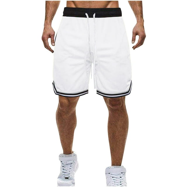 asjyhkr Plus Size Basketball Shorts for Men Stretch Lightweight Breathable Gym Shorts Drawstring Athletic Shorts