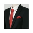 thumbnail image 6 of INSPIRE CHIC Men's Solid Color Necktie Pre-Tied Bow Tie and Pocket Square Set Ties for Wedding Business Red One Size, 6 of 7