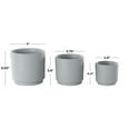 thumbnail image 3 of DecMode 7", 6", 4"H Gray Ceramic Planter with Layered Square Shaped Grooves (3 Count), 3 of 9
