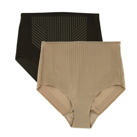 Miraclesuit 2-Pack Light Tummy Control Shaping Briefs - 2532P (Black/Stucco, S)