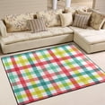 thumbnail image 2 of SKYSONIC Plaid Pattern Area Rug Pad - 63x48 inch - 100% Light Weight Polyester Fabric for Living Bedroom, 2 of 6