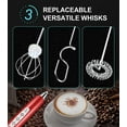 thumbnail image 5 of Handheld Milk Frother for Coffee, Rechargeable Electric Whisk with 3 Heads 3 Speeds Drink Mixer Foam Maker For Latte, Cappuccino, Hot Chocolate, Egg - Silver, 5 of 12