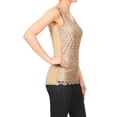 thumbnail image 2 of Sexy Womens Slim Fit Sparkly Lace Embroidery Shining Vest Bling Sequin Tank Top Sleeveless T Shirt Blouses, 2 of 5