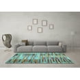 thumbnail image 3 of Ahgly Company Indoor Round Southwestern Light Blue Country Area Rugs, 3' Round, 3 of 4