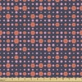 thumbnail image 1 of Modern Fabric by the Yard, Geometric Hexagonal Shapes Abstract Honeycomb Polygonal Art Design, Decorative Upholstery Fabric for Chairs & Home Accents, Dark Indigo Salmon and Pink by Ambesonne, 1 of 5