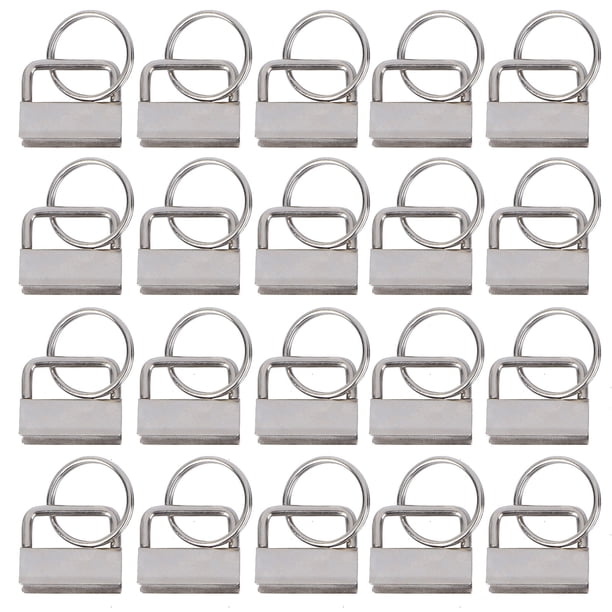 BRIGHTFUFU 25 piezas de tela de bricolaje llavero de pulsera con llavero para accesorios de correa de equipaje de cordón yard 25 mm, plata)