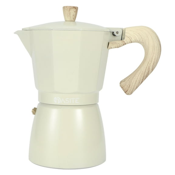 Aluminium Octagonal Coffee Pot Kettle Coffee Maker Moka Pot for Home Coffee Shop Faint Yellow