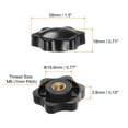 thumbnail image 2 of 6 Pieces Star Knobs M6 Thread 38mm 6-Point Head Brass Insert Non-Through Hole Threaded Hand Knob Black, 2 of 6